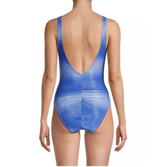 Solid & Striped The Lucia Ombre Glitter Ruched One-Piece Swimsuit - Picture 2 of 7